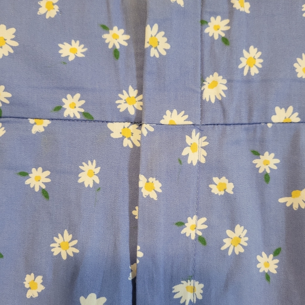 5/30 Zara Daisy Floral Pants Blue High Rise Cropped Womens Large - Picture 6 of 6